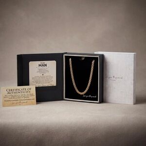 To My Man Steel Cuban Necklace - Meaningful & Romantic Gift,18k gold finish.R14A